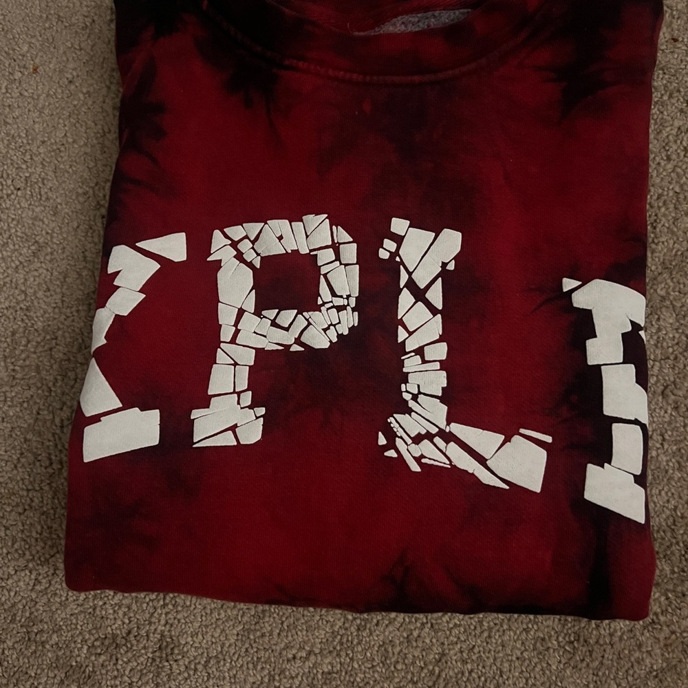XPLA Red and Black Tie-Dye Women's Sweater - Picture 3 of 4